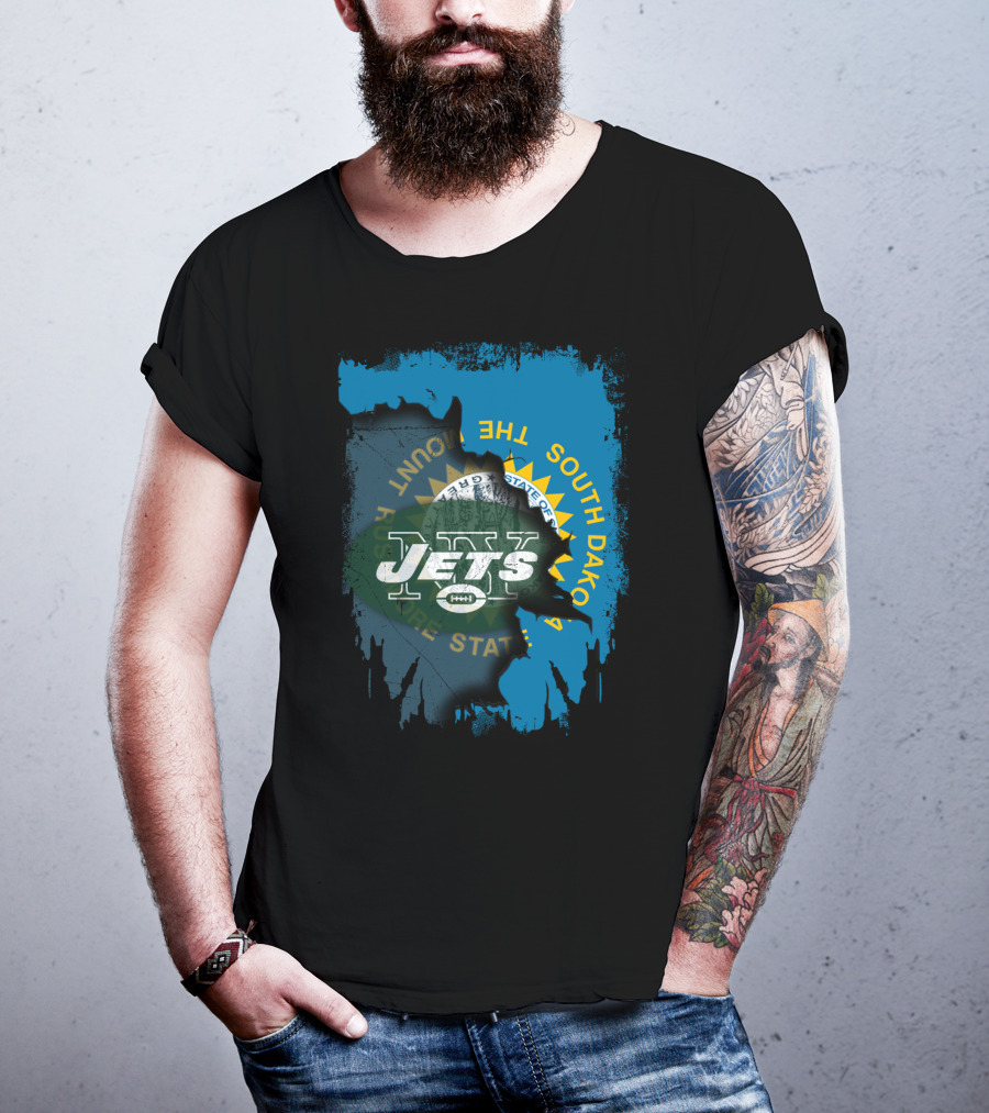 Jets And South Dakota State Seal United T-Shirt