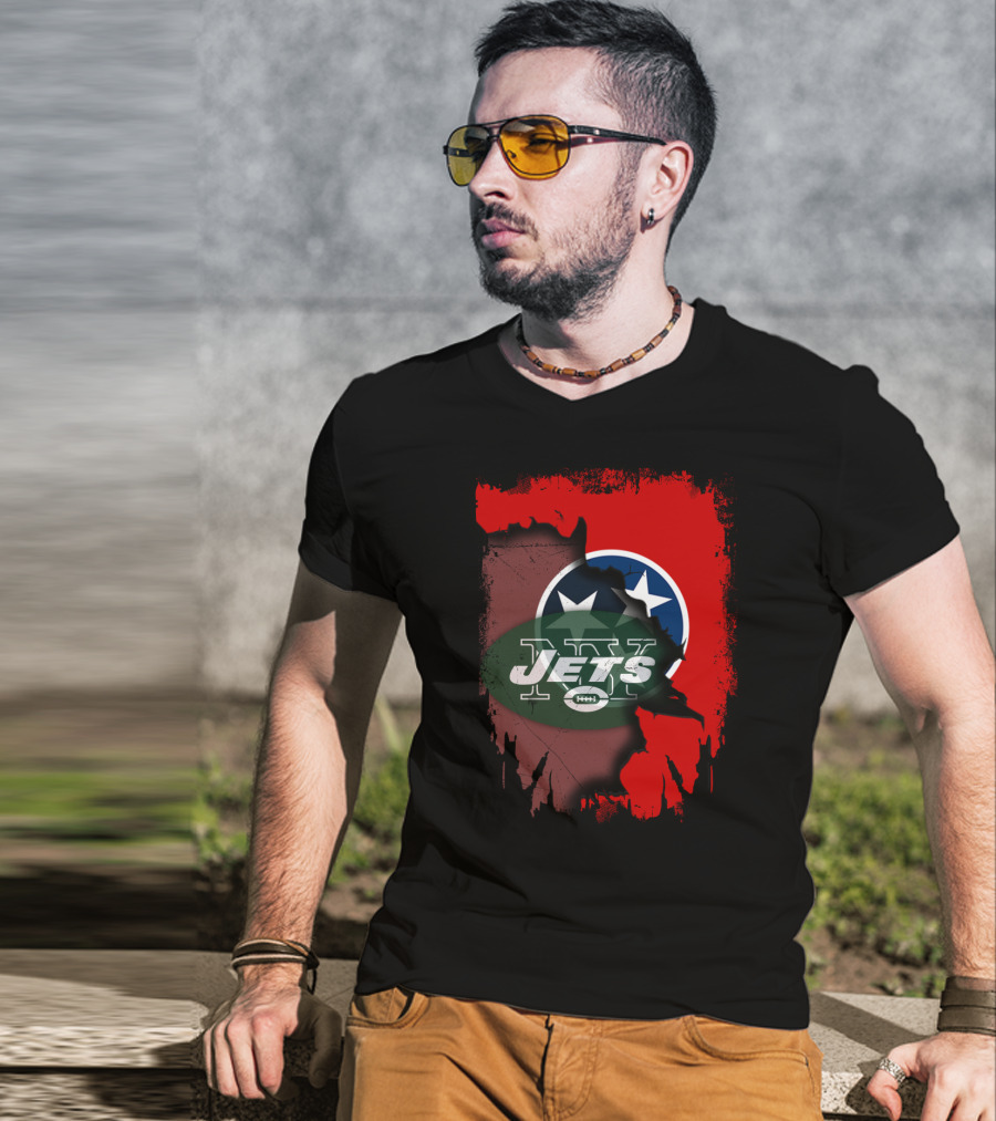 Tennessee State Meets New York Jets NFL Fusion T-Shirt
