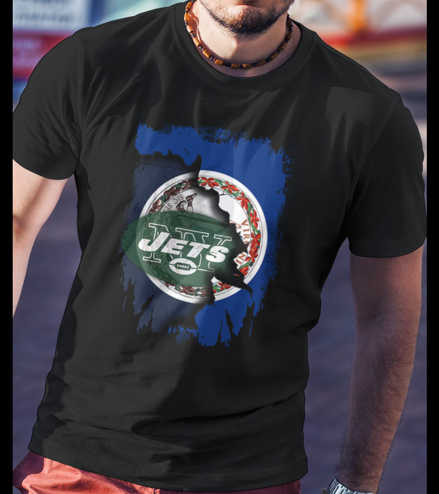 Virginia State Seal Meets Jets Football Emblem T-Shirt