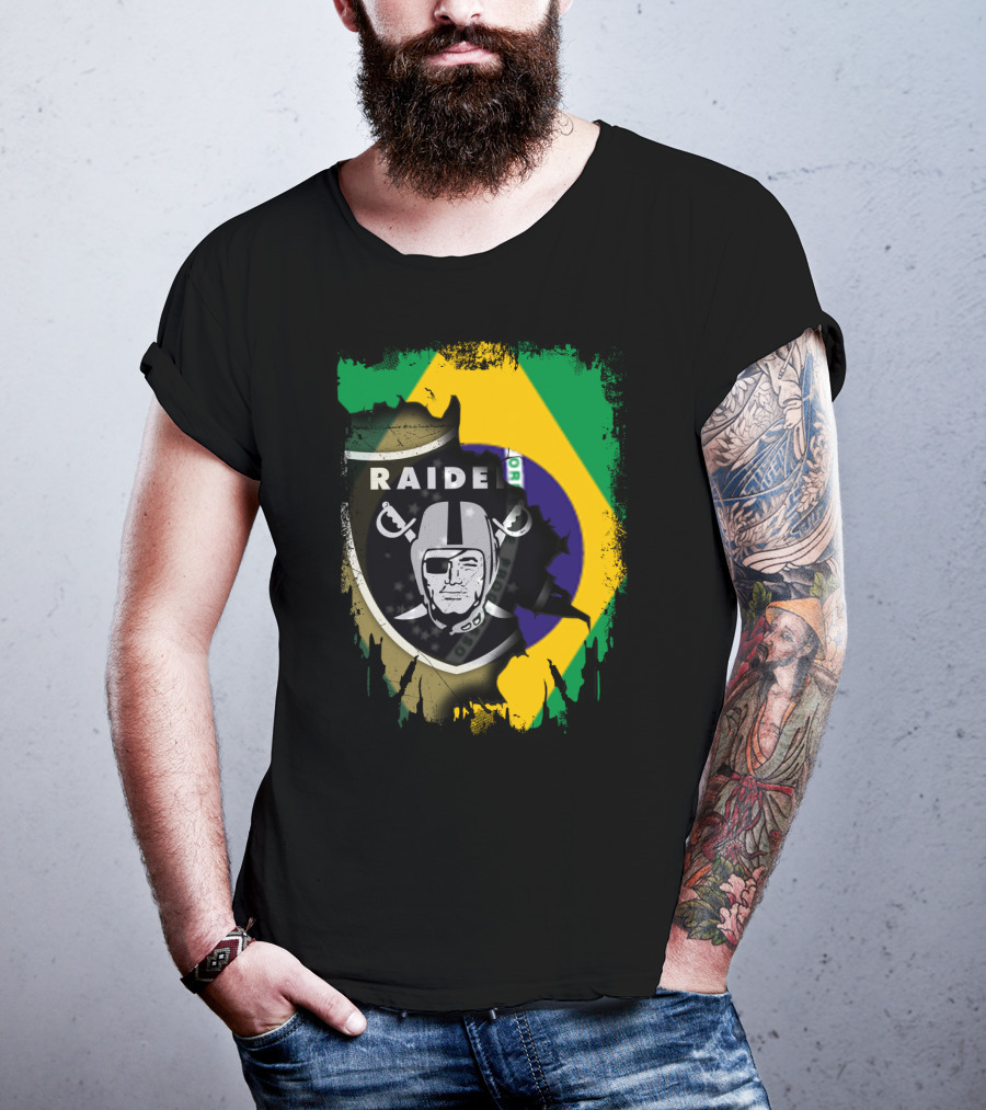 Together Brazil Raiders Splash Flag Emblem T-Shirt