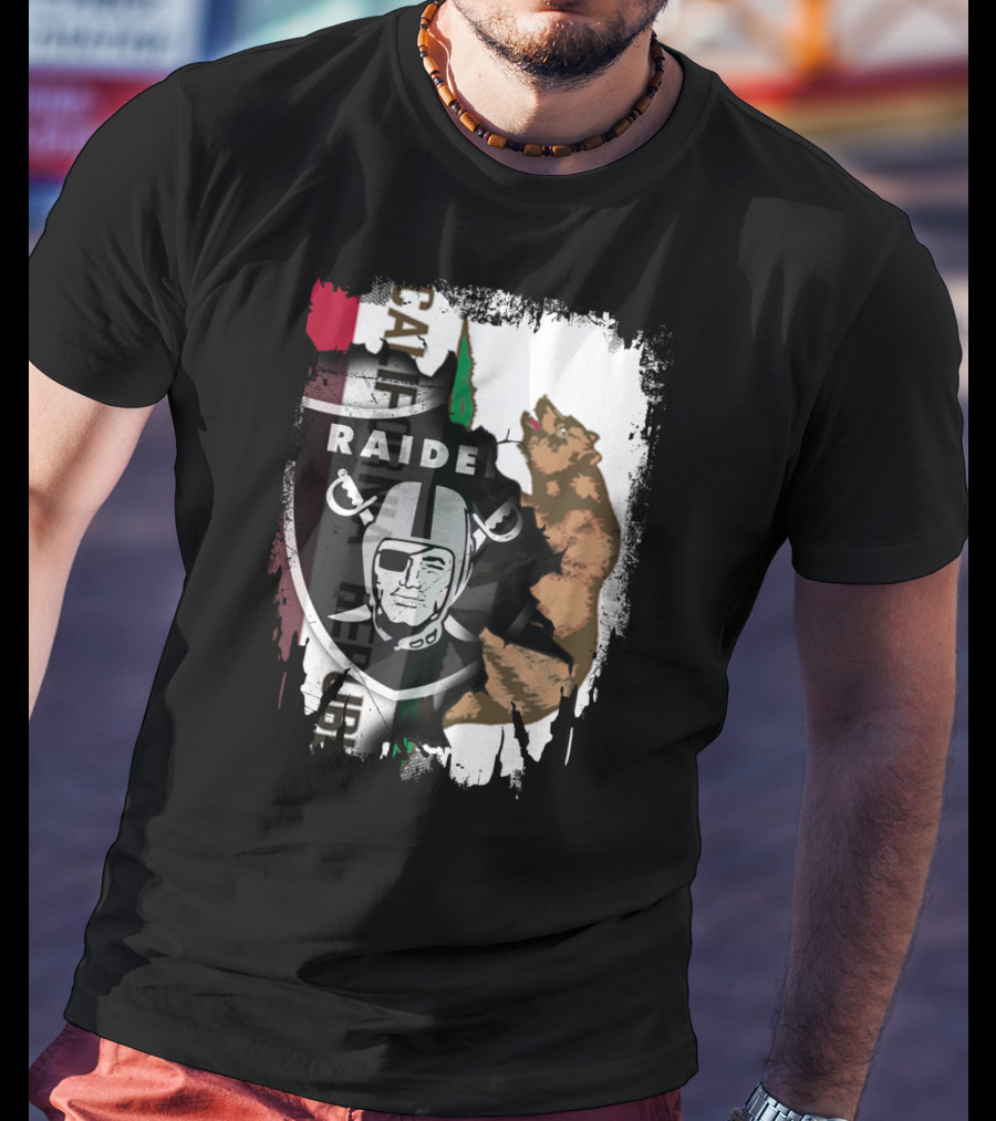 Together California Raiders With Bear And Flag T-Shirt