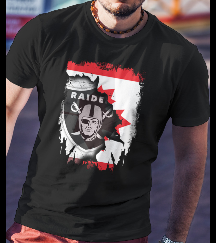 Together Canada With Raiders Iconic Emblem Maple Leaf Integration T-Shirt