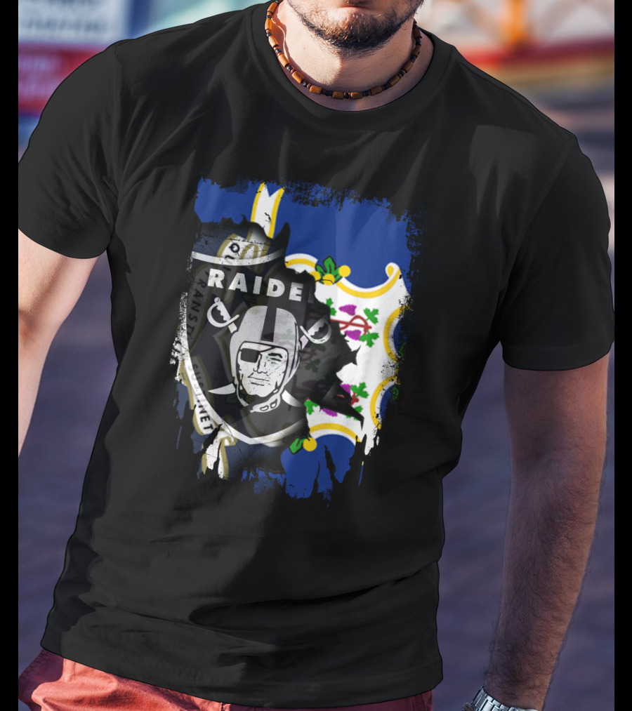 Connecticut Proud With Raiders Iconic Fusion T-Shirt