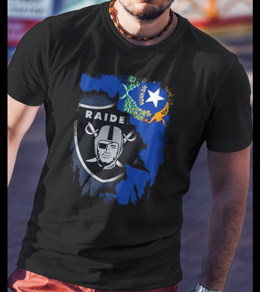 Nevada Raiders United With State Flag Emblem T-Shirt