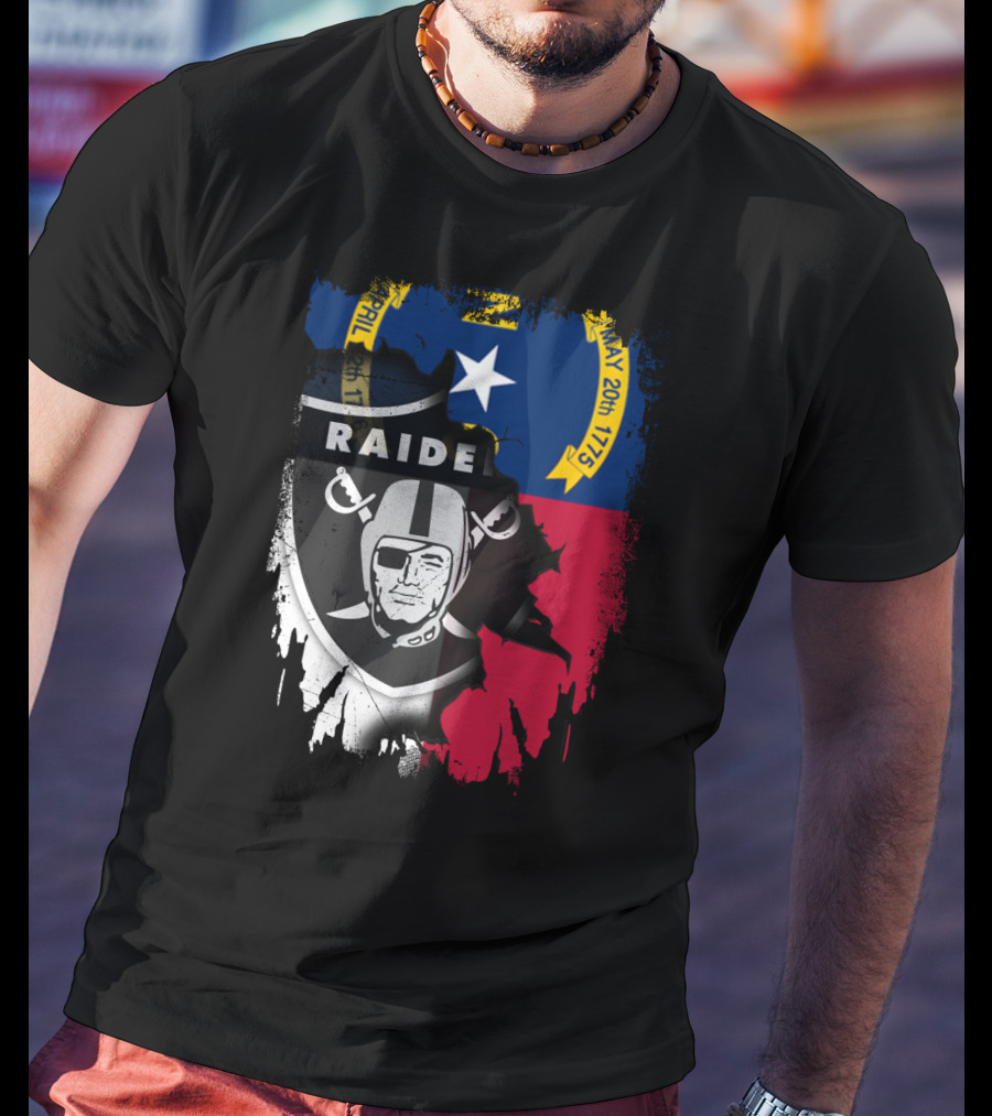 North Carolina Flag With Raiders April T-Shirt