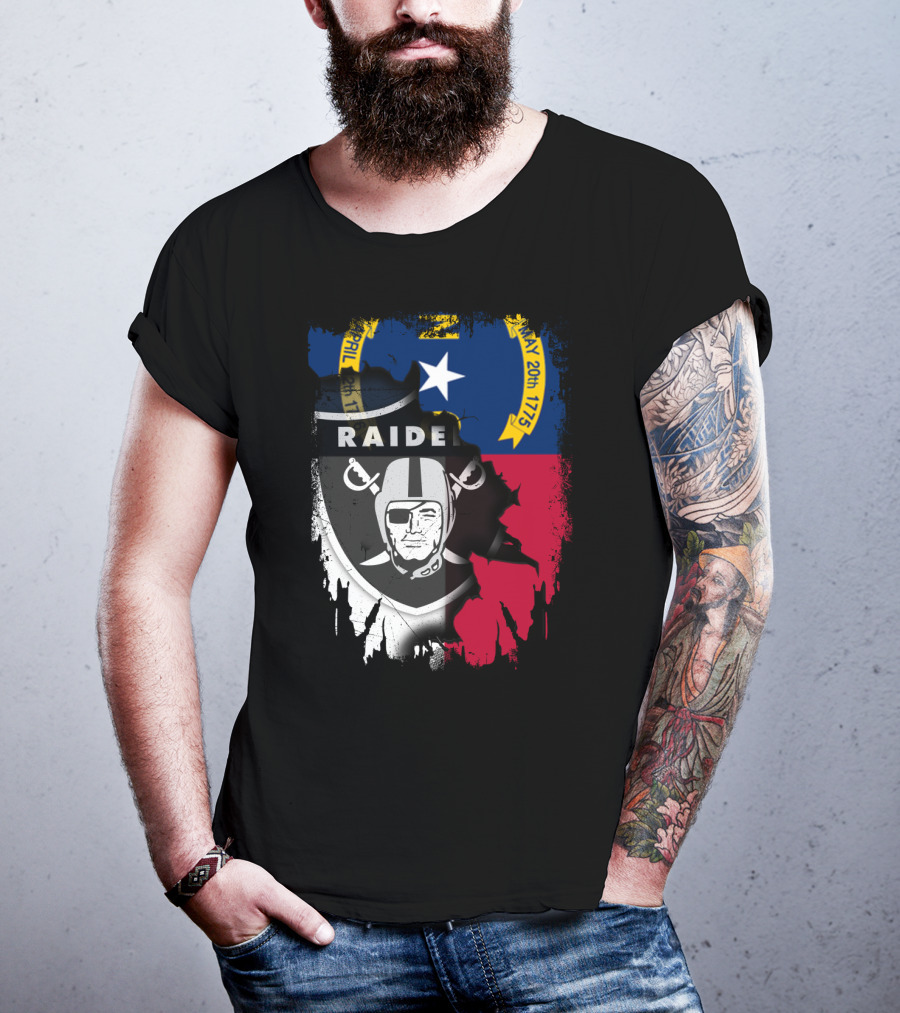North Carolina Flag With Raiders April T-Shirt