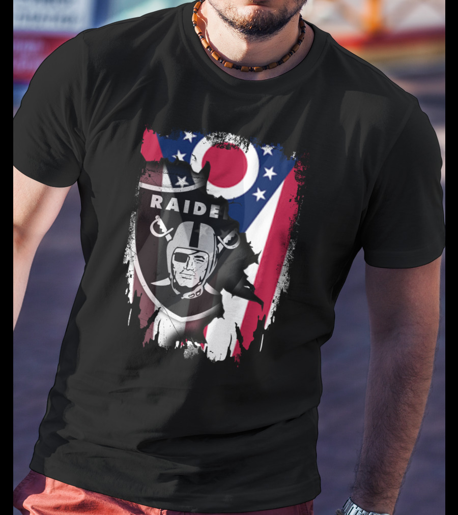 Ohio Pride With Raiders Logo Fusion T-Shirt