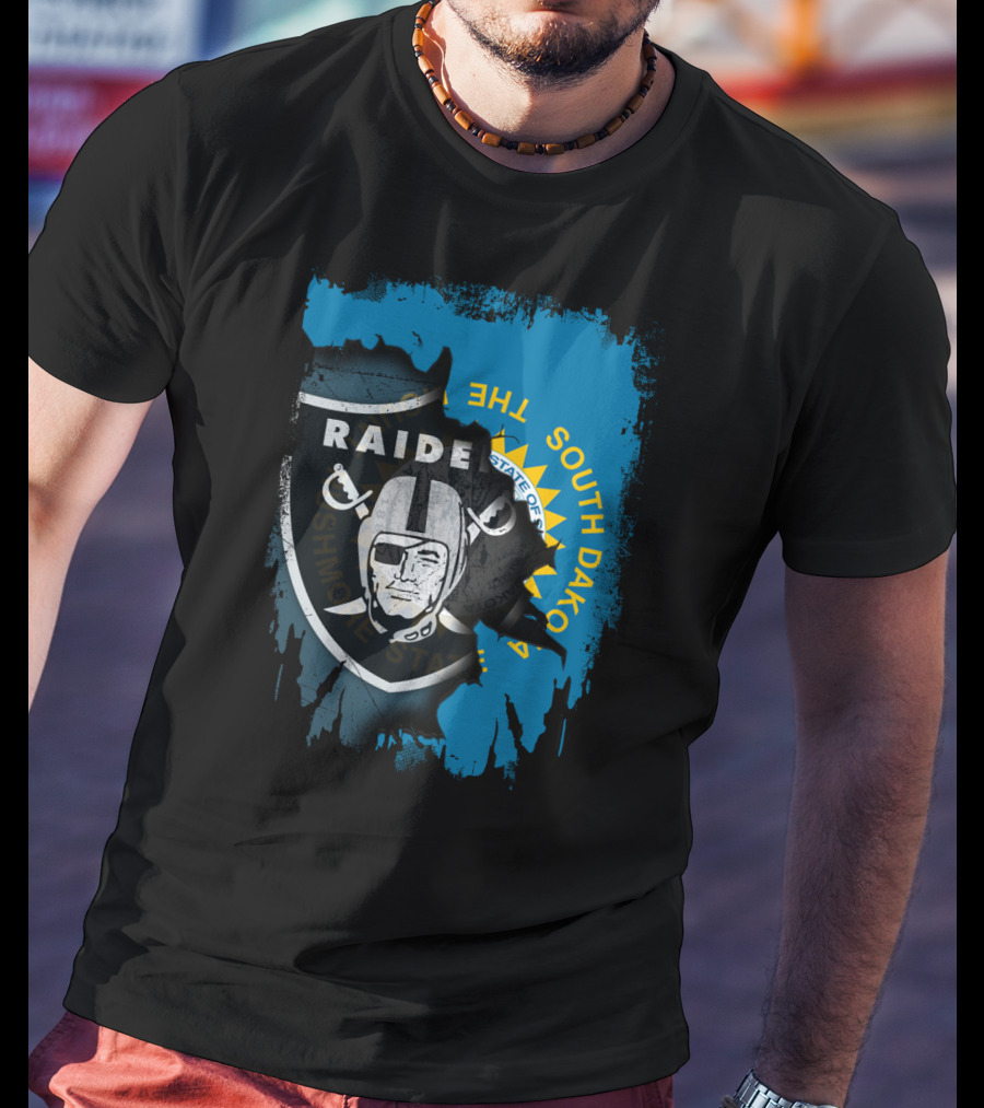 South Dakota Raiders Shield With State Flag Elements T-Shirt