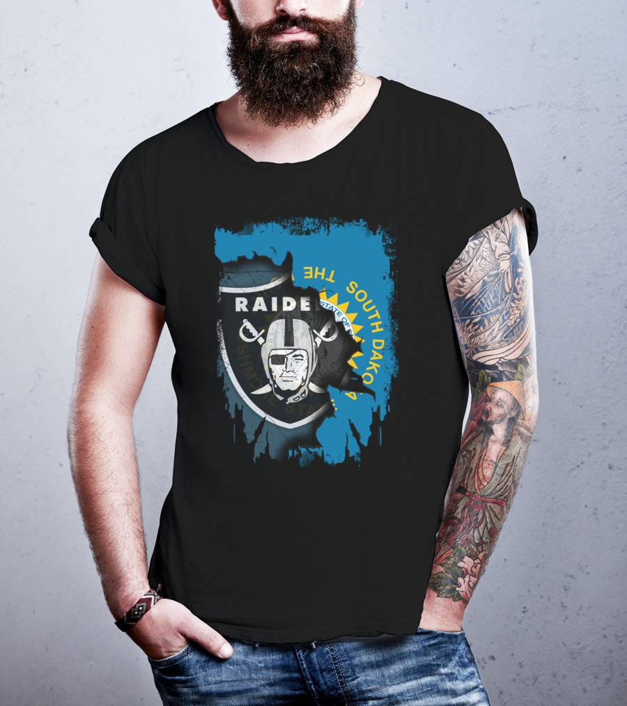 South Dakota Raiders Shield With State Flag Elements T-Shirt