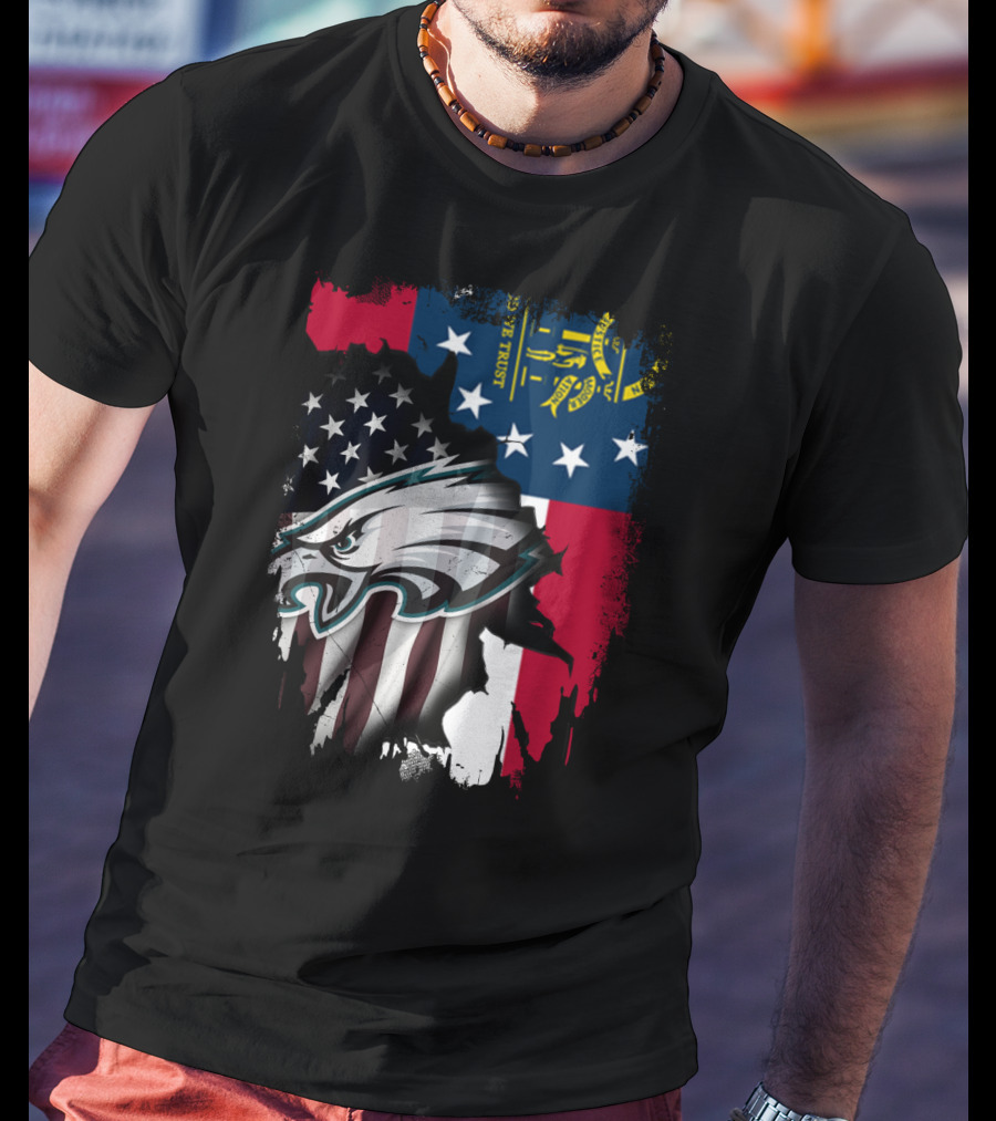 Georgia Flag With Eagles American Pride Together T-Shirt