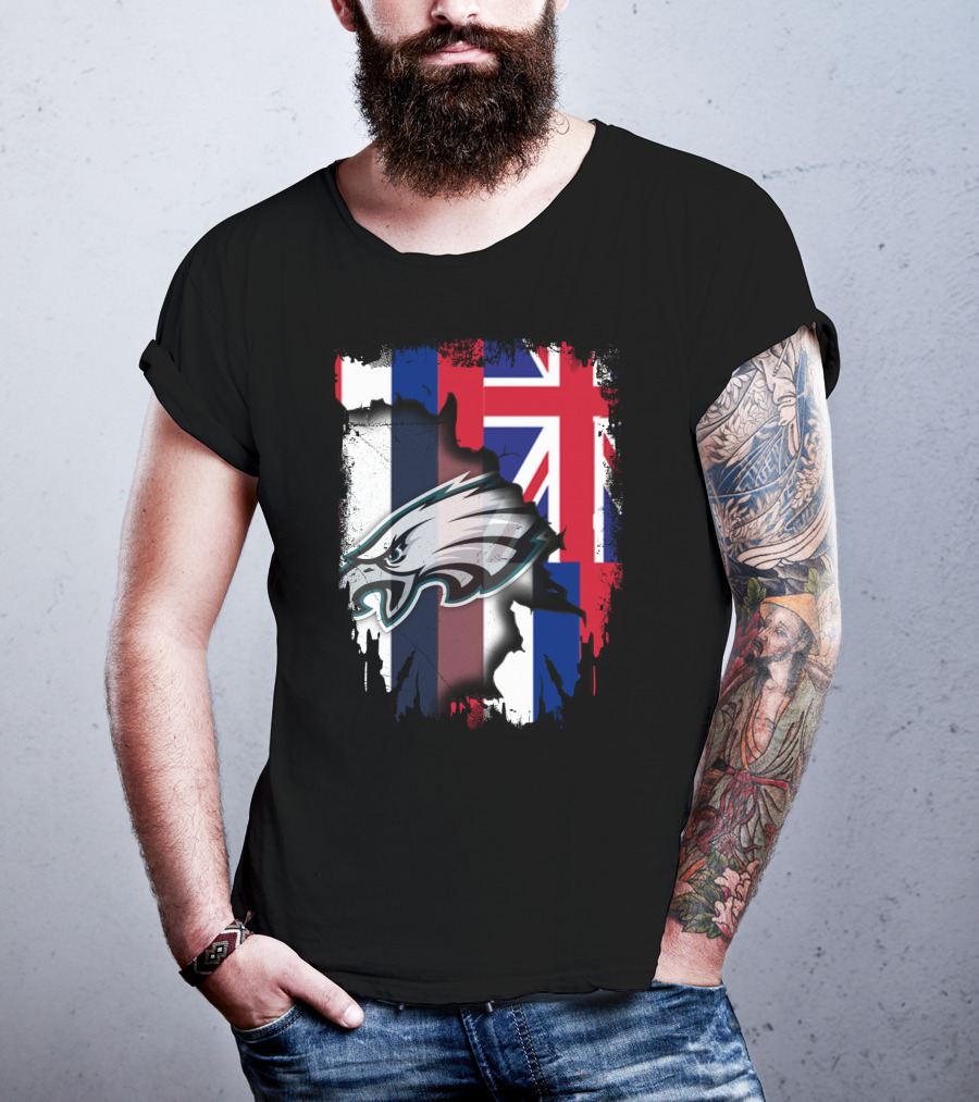 Philadelphia Eagles Hawaii Flag Unity T-Shirt