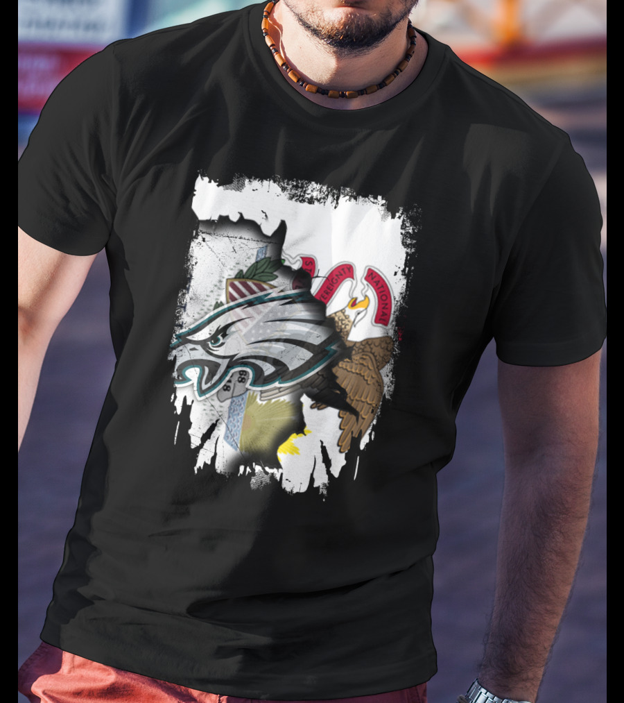 Together Illinois With Philadelphia Eagles Logo And State Flag Elements T-Shirt
