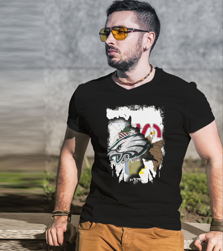 Together Illinois With Philadelphia Eagles Logo And State Flag Elements T-Shirt