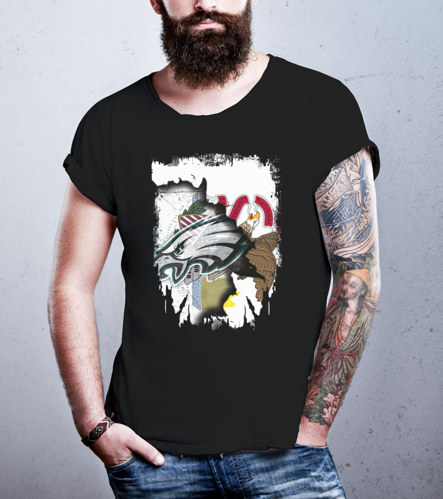 Together Illinois With Philadelphia Eagles Logo And State Flag Elements T-Shirt