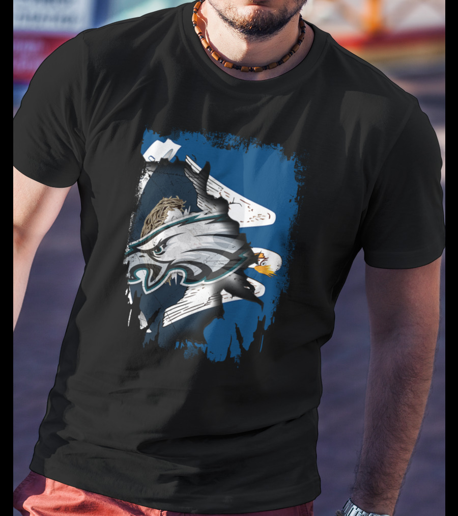 Philadelphia Eagles Together Louisiana Flag Fusion T-Shirt