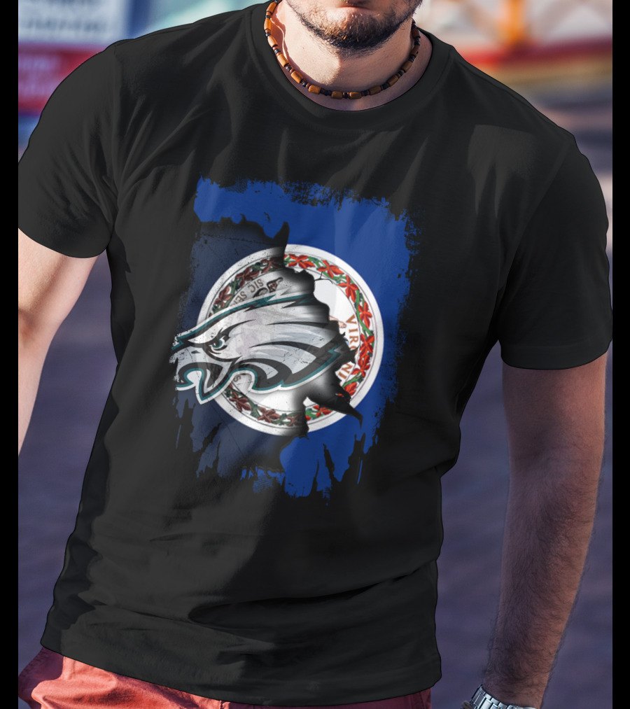 Philadelphia Eagles Virginia State Flag Fusion T-Shirt