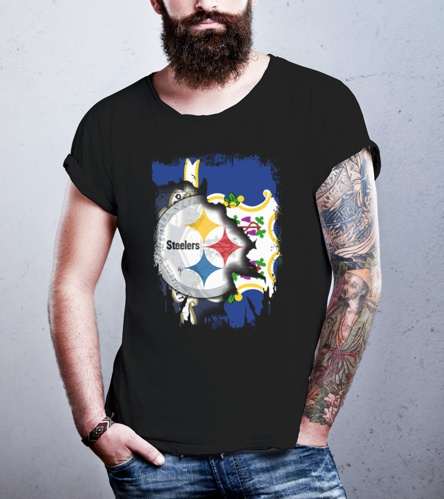 Connecticut Pride With Steelers Spirit T-Shirt
