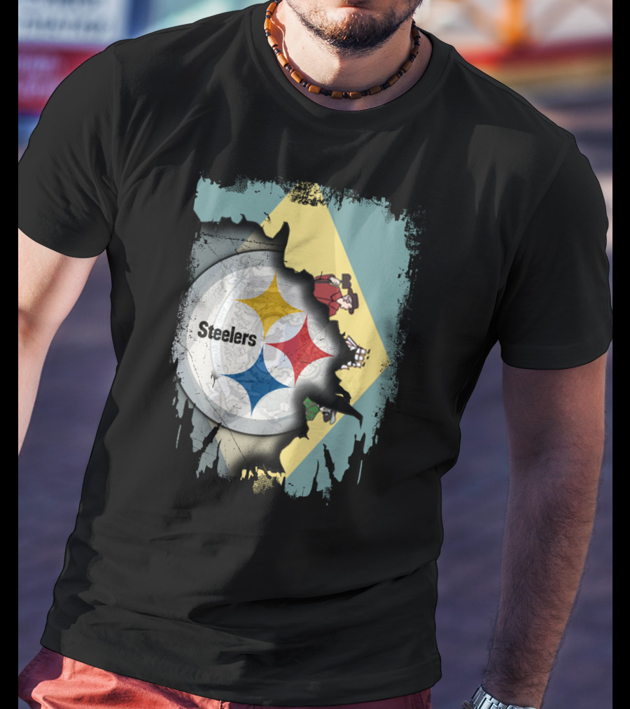 Delaware Flag Steel Logo Fusion Steelers Together T-Shirt