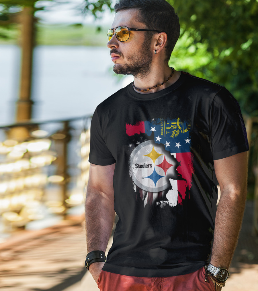 Steelers Over Georgia State Flag Football T-Shirt