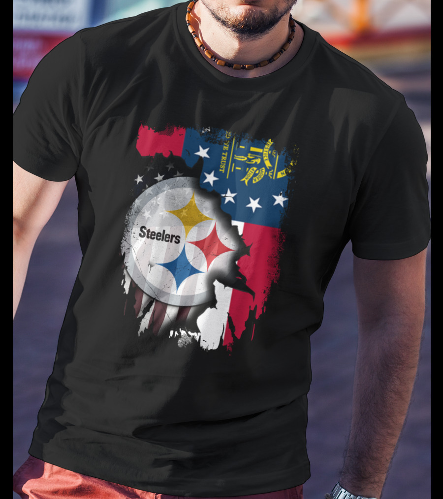 Steelers Over Georgia State Flag Football T-Shirt