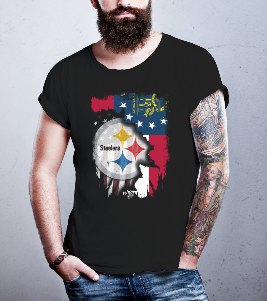 Steelers Over Georgia State Flag Football T-Shirt