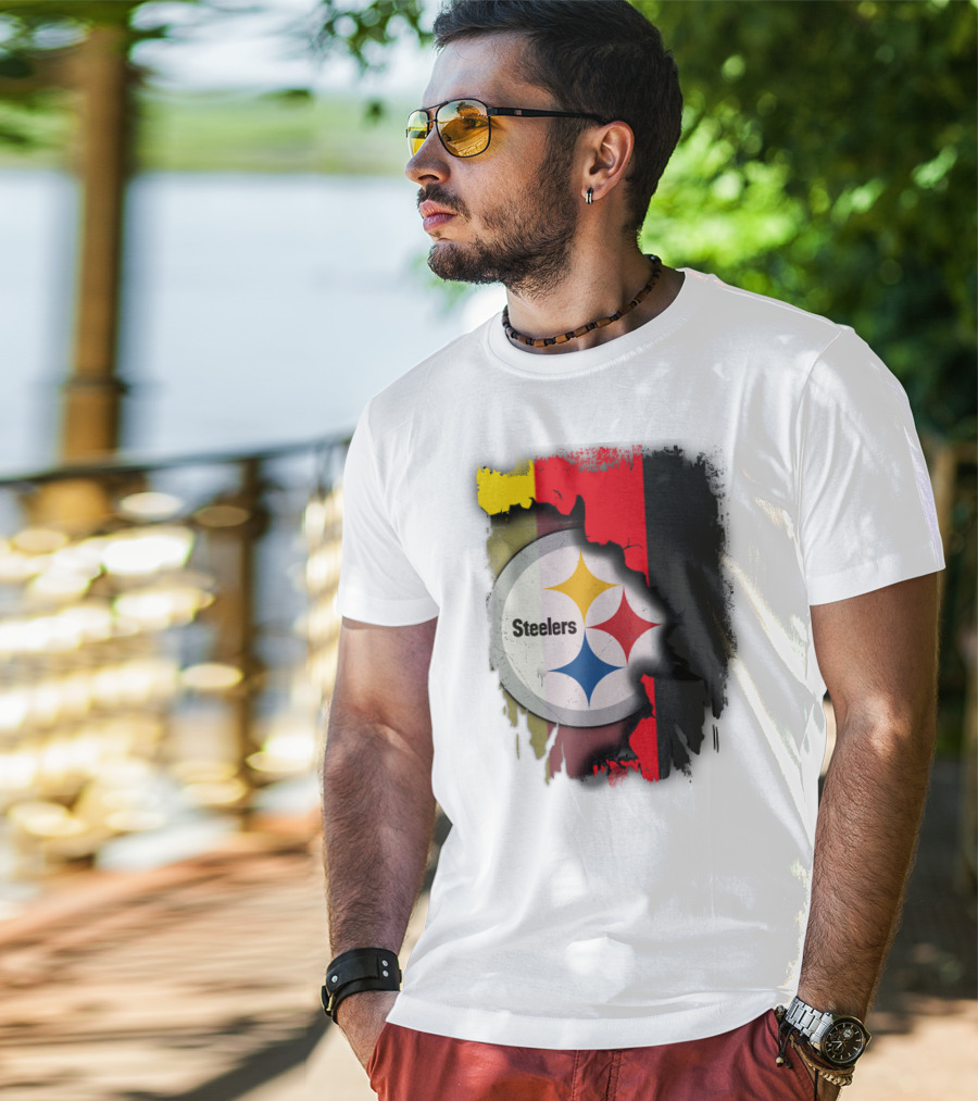 Germany Steelers Fusion With Flag And Logo Elements T-Shirt