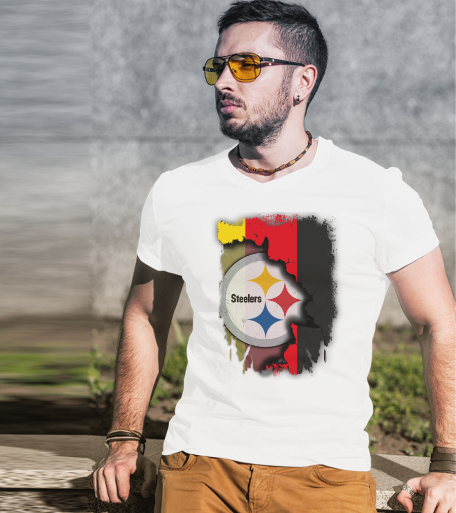 Germany Steelers Fusion With Flag And Logo Elements T-Shirt