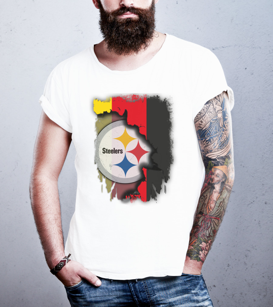 Germany Steelers Fusion With Flag And Logo Elements T-Shirt