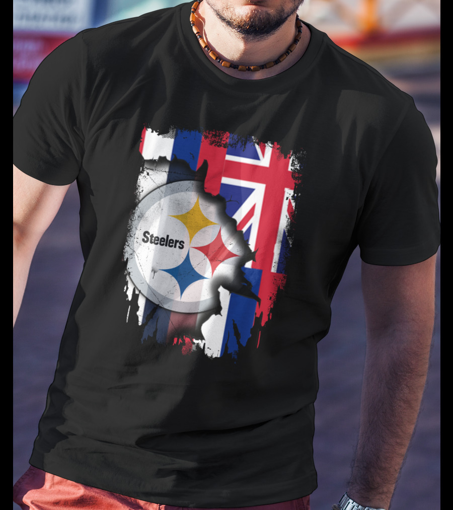 Hawaii Flag Backdrop With Steelers T-Shirt