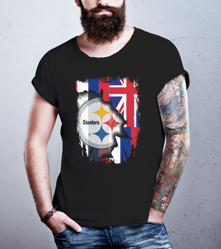 Hawaii Flag Backdrop With Steelers T-Shirt