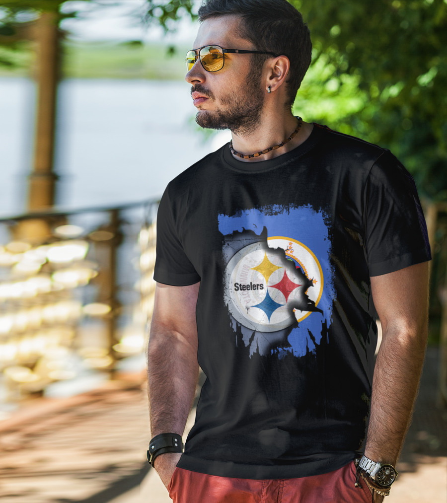 Steelers And Minnesota United Iconic Symbol Fusion T-Shirt