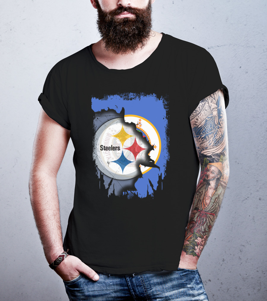 Steelers And Minnesota United Iconic Symbol Fusion T-Shirt