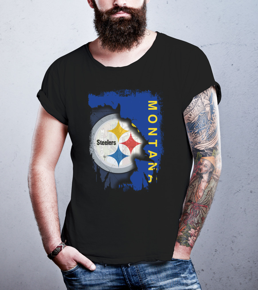 Montana Steelers Emblem With State T-Shirt