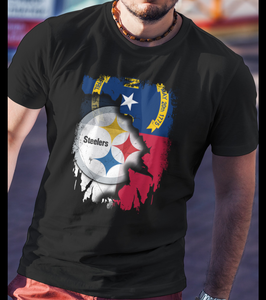 Together North Carolina With Steelers Logo Fusion T-Shirt
