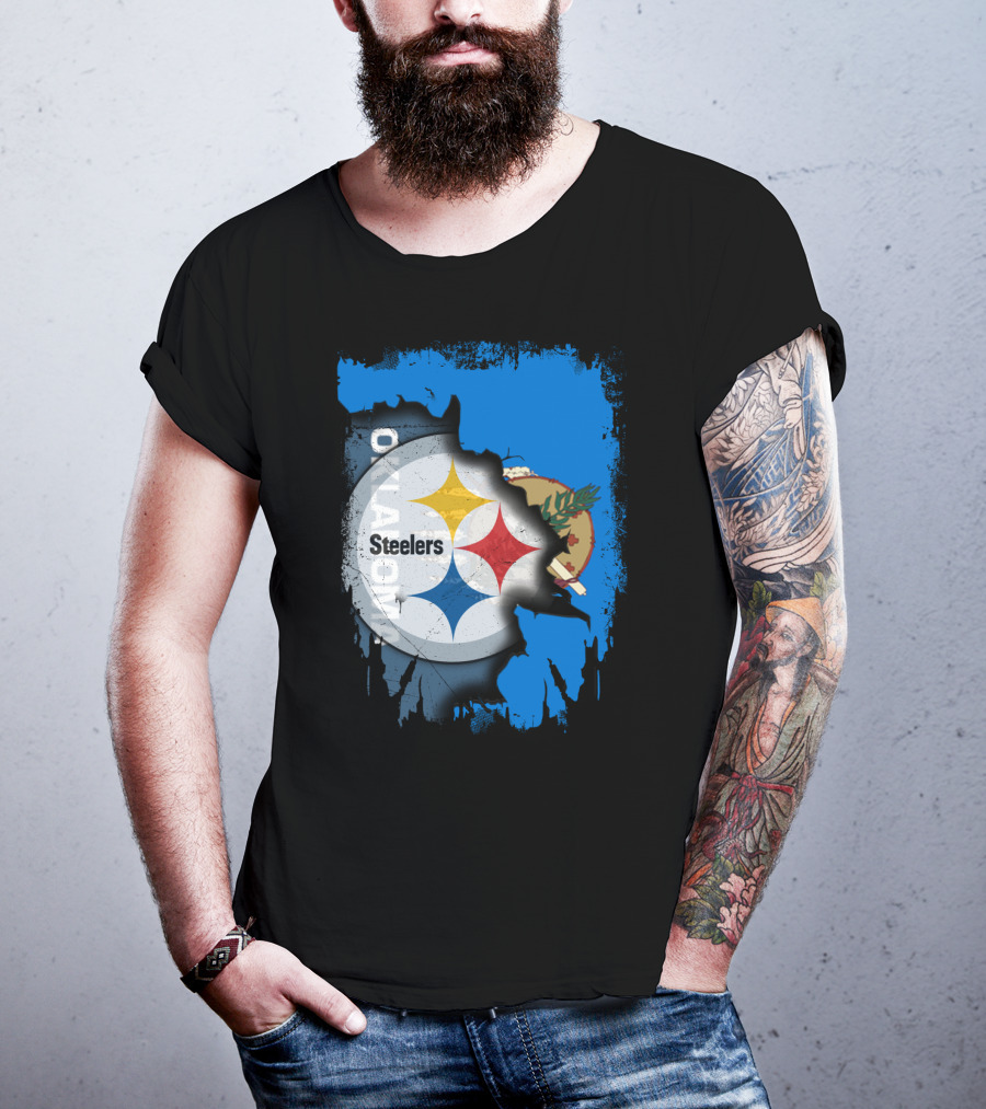 Steelers Oklahoma Pride Flag Fusion T-Shirt