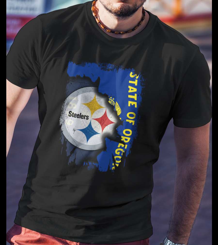 State Of Oregon 1848 Steelers Logo Fusion T-Shirt