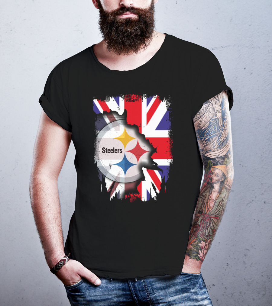 Steelers Union Jack Together United Kingdom Supporters T-Shirt