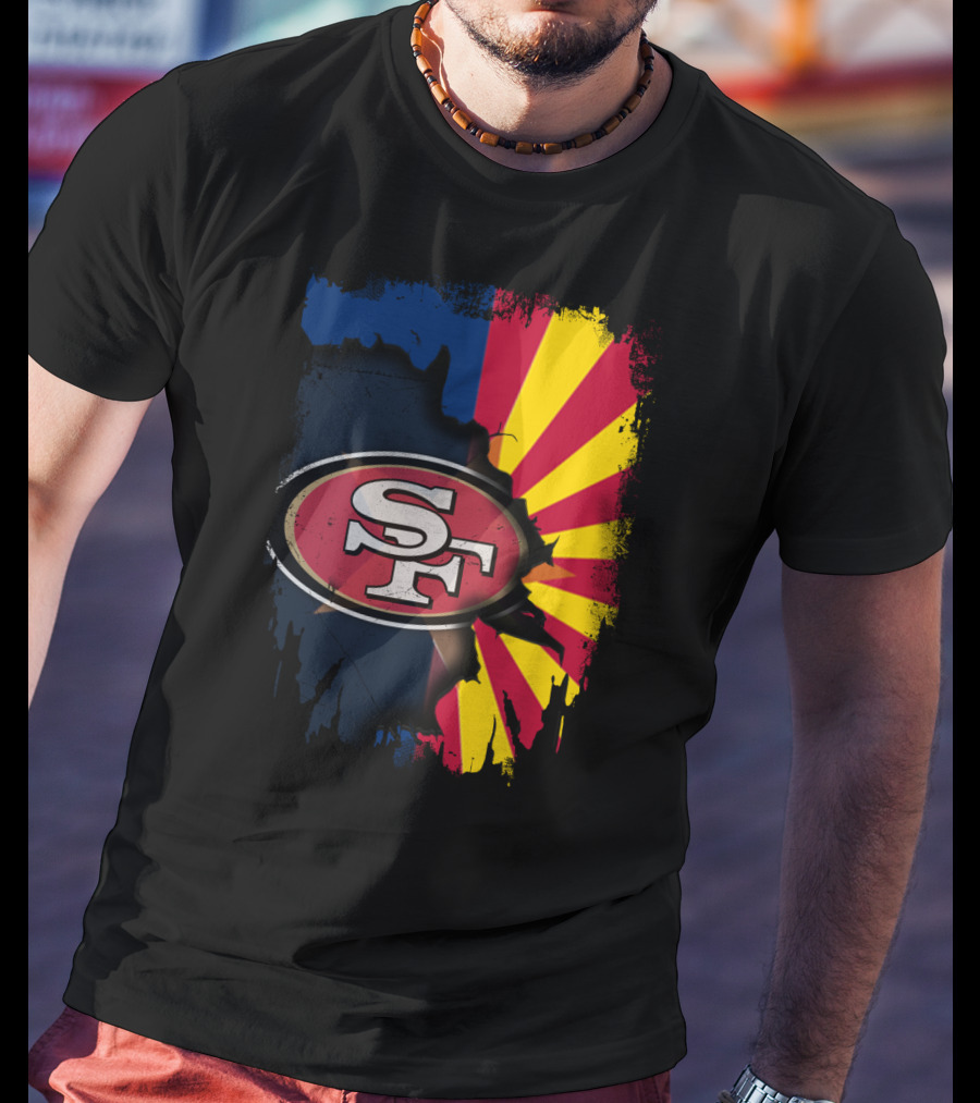 SF Arizona Flag Fusion Together 49ers T-Shirt