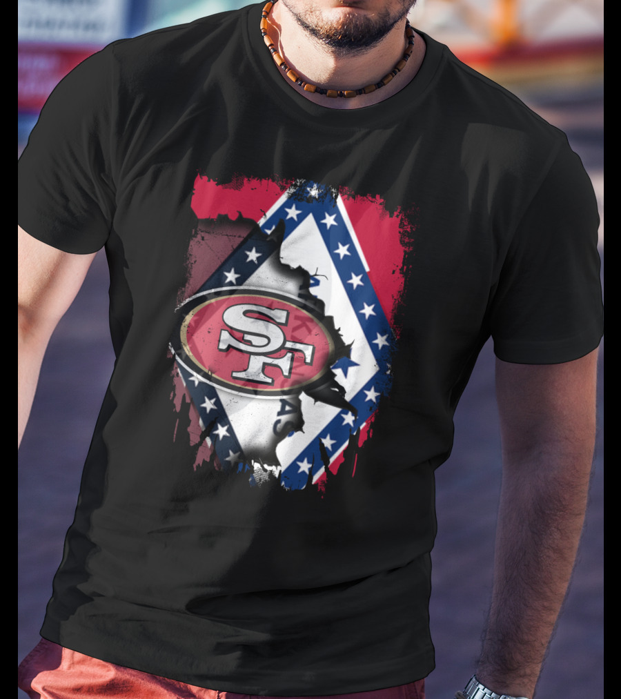 Arkansas Flag With San Francisco 49ers T-Shirt