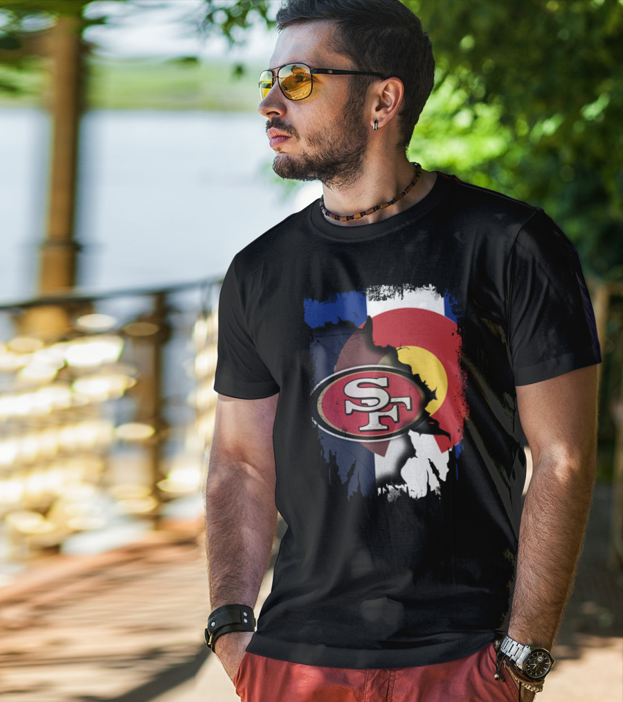 Colorado Flag With San Francisco 49ers T-Shirt