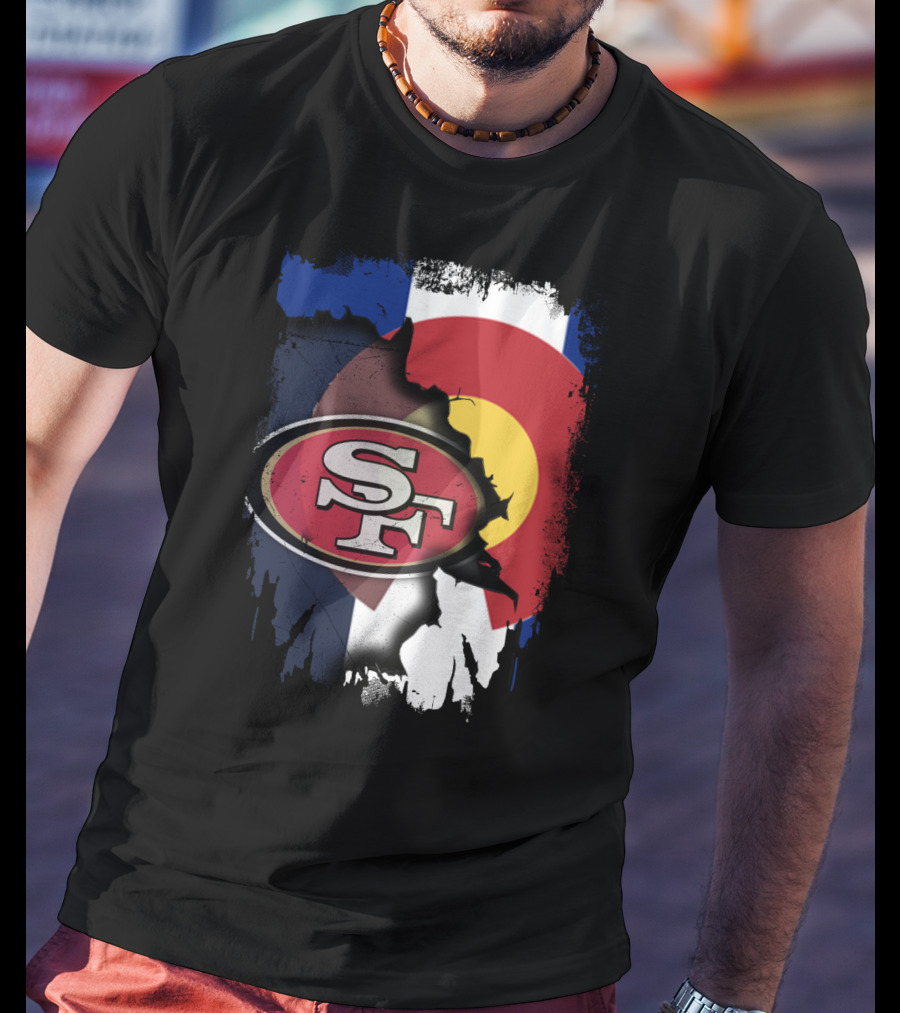 Colorado Flag With San Francisco 49ers T-Shirt