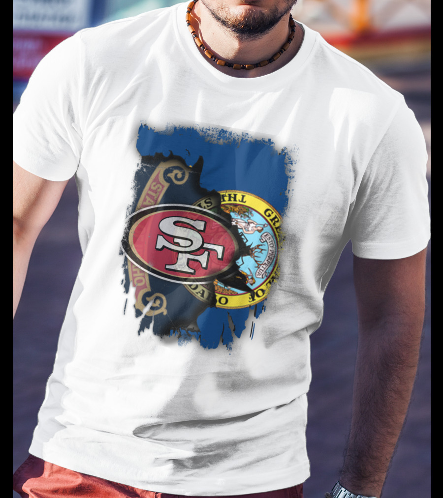 Idaho State Concept With 49ers SF Logo Fusion T-Shirt