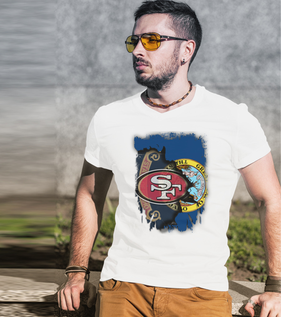 Idaho State Concept With 49ers SF Logo Fusion T-Shirt