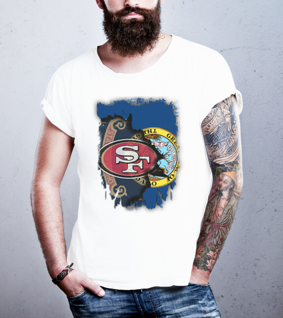 Idaho State Concept With 49ers SF Logo Fusion T-Shirt