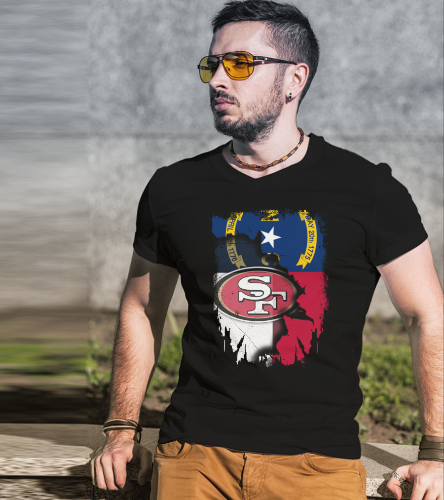 North Carolina Flag With SF 49ers T-Shirt
