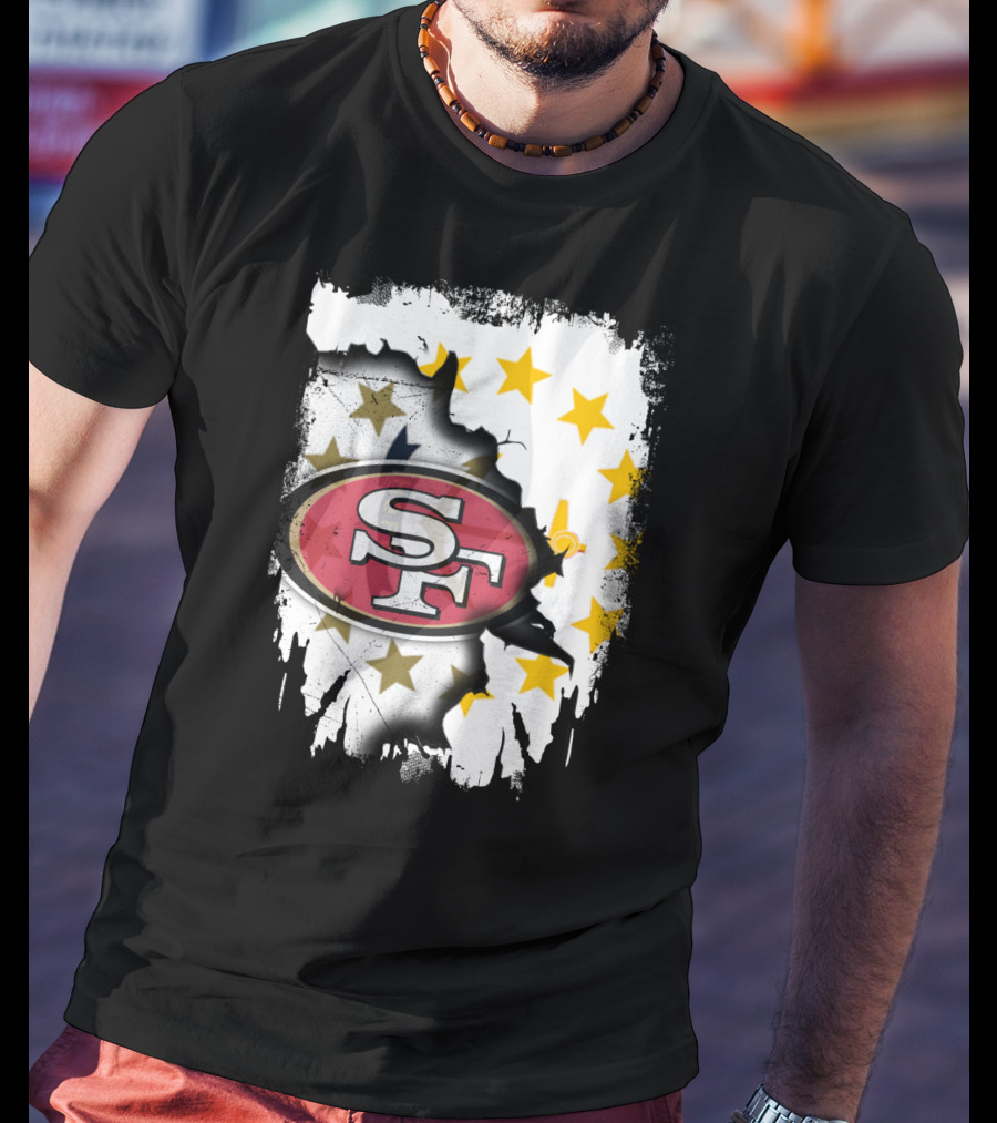 Together Rhode Island 49ers SF Logo Stars Map T-Shirt