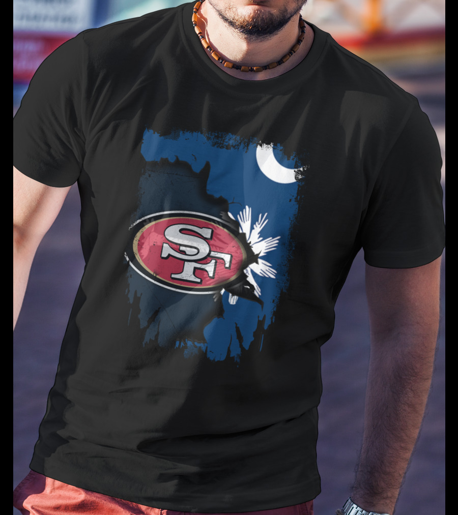Together South Carolina With San Francisco 49ers Logo And State Flag Elements T-Shirt