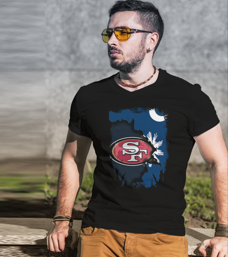 Together South Carolina With San Francisco 49ers Logo And State Flag Elements T-Shirt