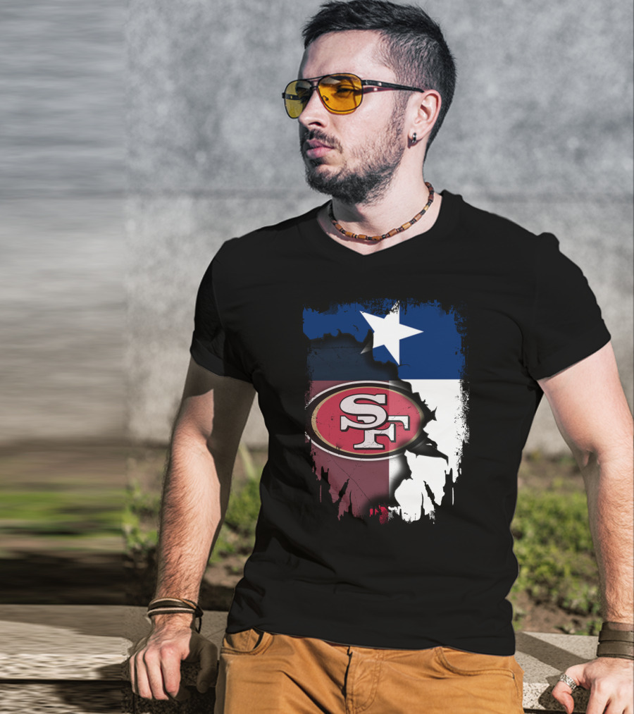 Texas And San Francisco 49ers United Emblem T-Shirt