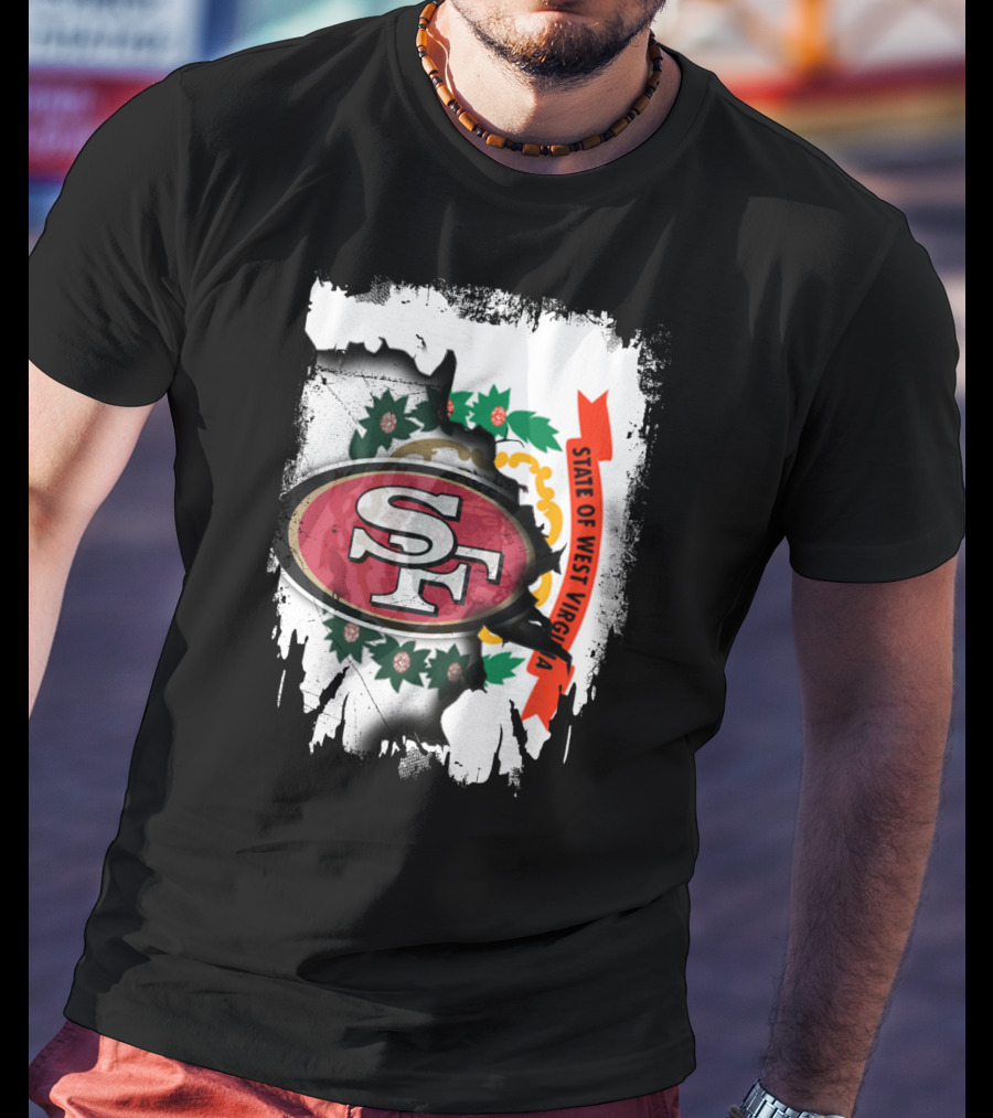 West Virginia State Emblem With San Francisco 49ers Logo Integration T-Shirt